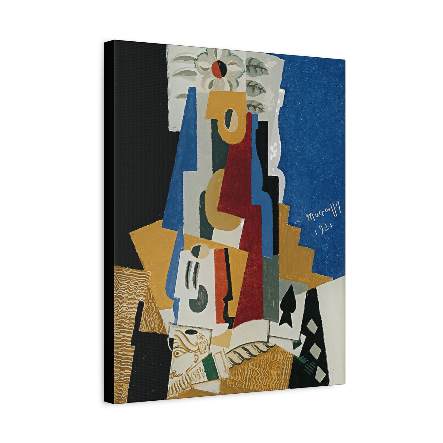 Nature Morte à L'as De Pique by Louis Marcoussis  / Reproduction Fine Art sur Toile /  Epaisseur 3.2 cm - 1.25 inch