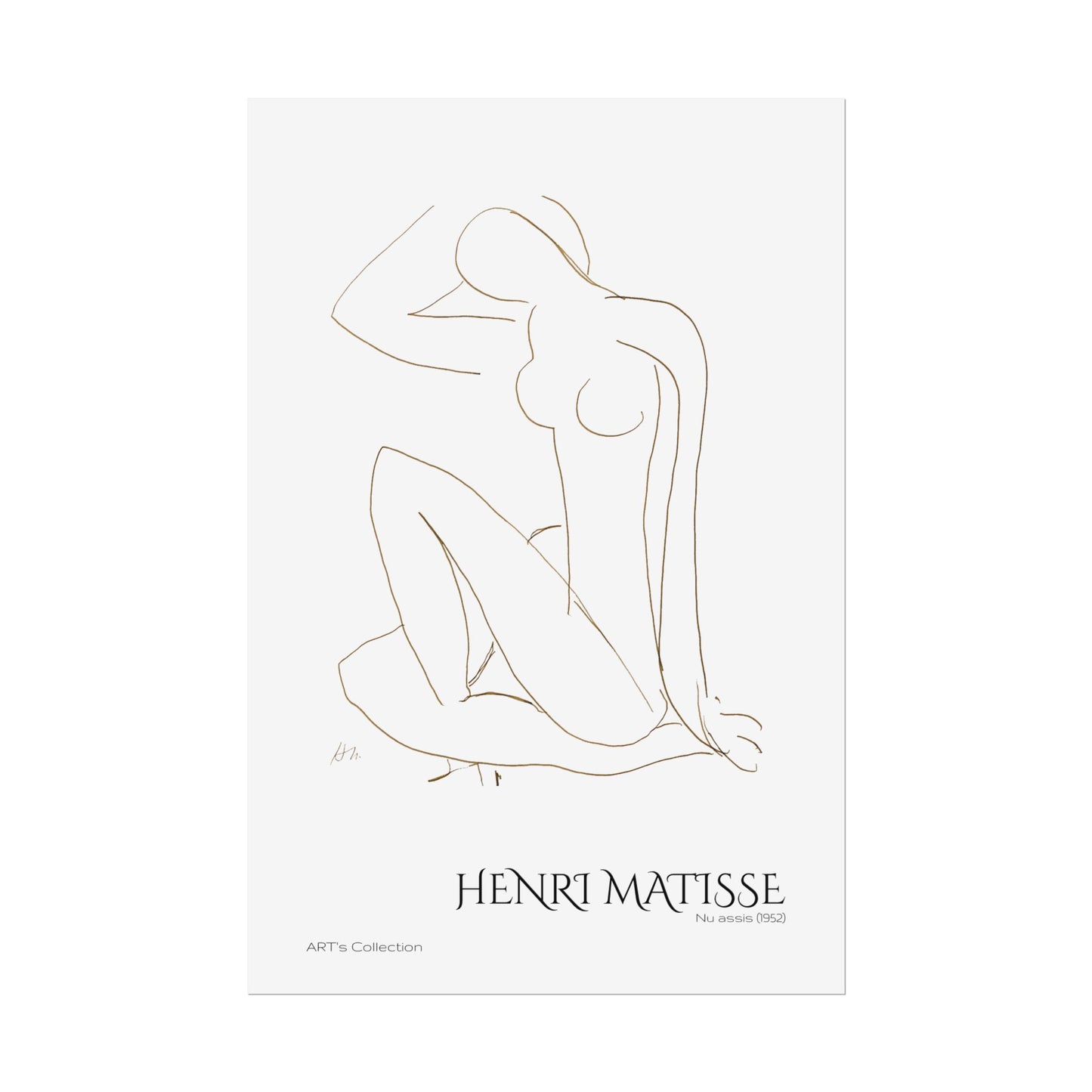 Nu assis (1952) by Henri Matisse / Affiche imprimée - Série ART's Collection