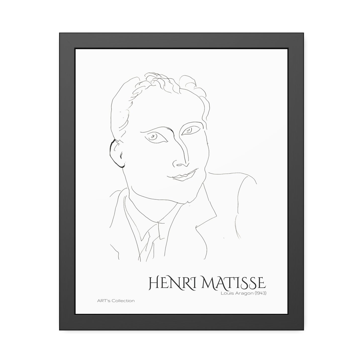 Louis Aragon (1943) by Henri Matisse / Affiche Encadrée série ART's Collection