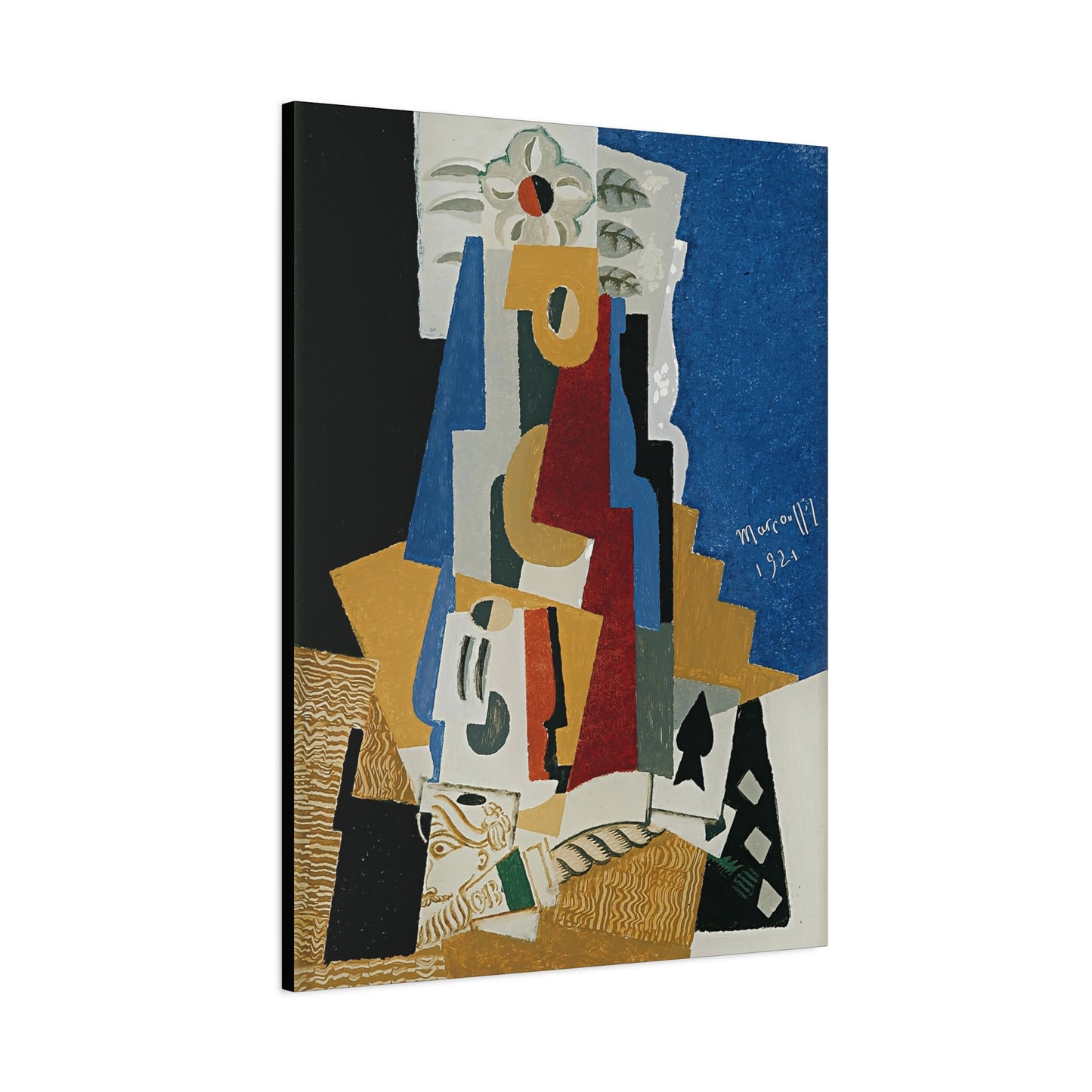 Nature Morte à L'as De Pique by Louis Marcoussis  / Reproduction Fine Art sur Toile /  Epaisseur 3.2 cm - 1.25 inch