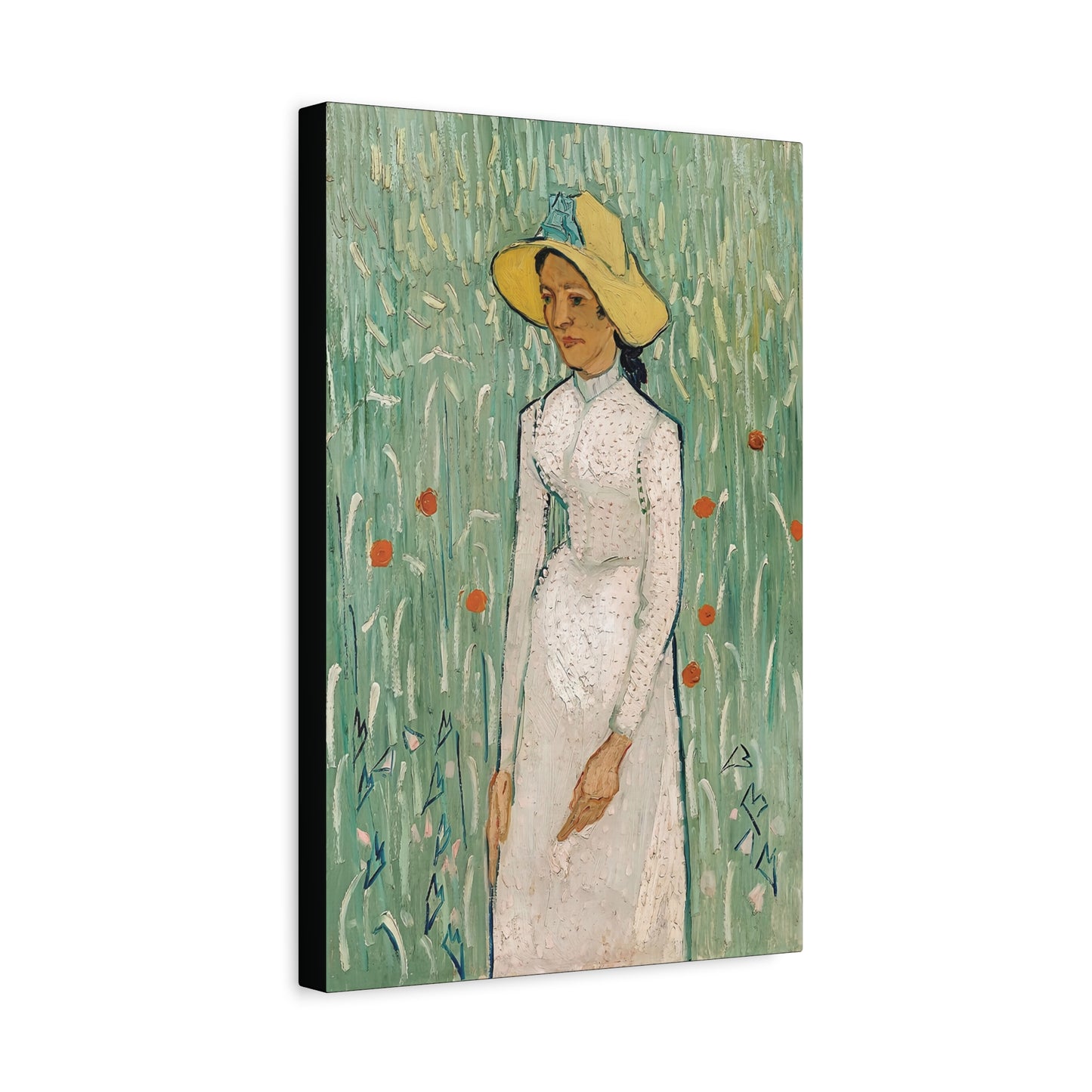 Girl in White (1890) by Vincent van Gogh / Reproduction Fine Art sur Toile / Epaisseur 3.2 cm - 1.25 inch