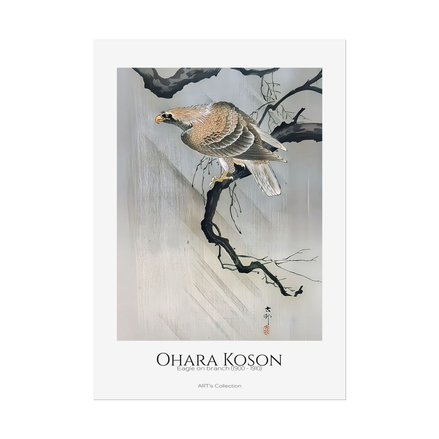 Eagle on branch (1900 - 1910) by Ohara Koson / Affiche imprimée - Série ART's Collection