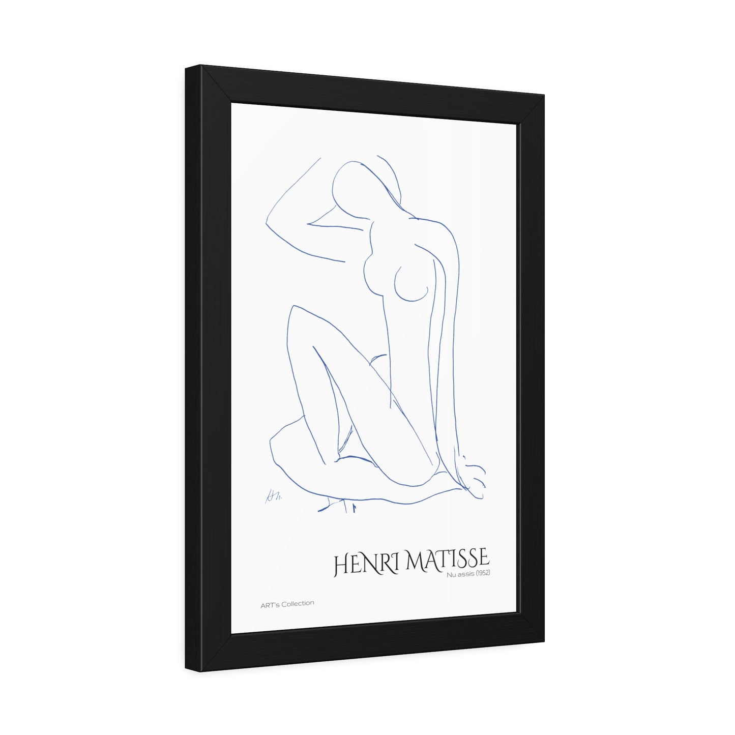 Nu assis (1952) by Henri Matisse version bleue / Affiche Encadrée série ART's Collection