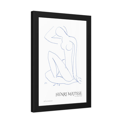 Nu assis (1952) by Henri Matisse version bleue / Affiche Encadrée série ART's Collection