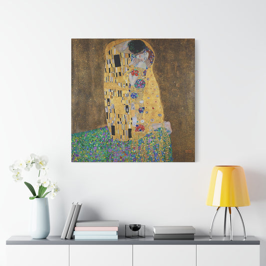The kiss - lovers (1908) by Gustav Klimt / Reproduction Fine Art sur Toile / Flanc Large Epaisseur 3.2 cm - 1.25 inch