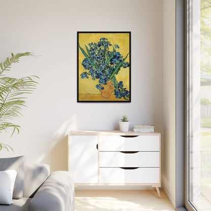 Irises (1890) by Vincent van Gogh / Toile encadrée sur caisse américaine