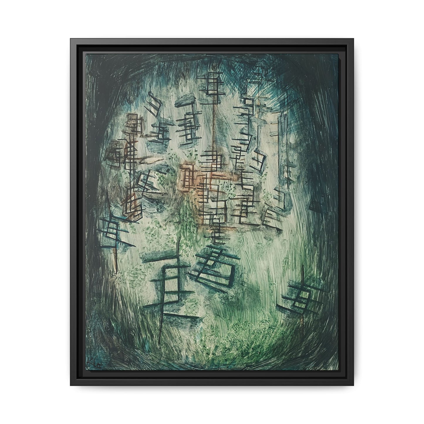 Lichtung E (Clearing E) (1930) by Paul Klee / Toile encadrée sur caisse américaine