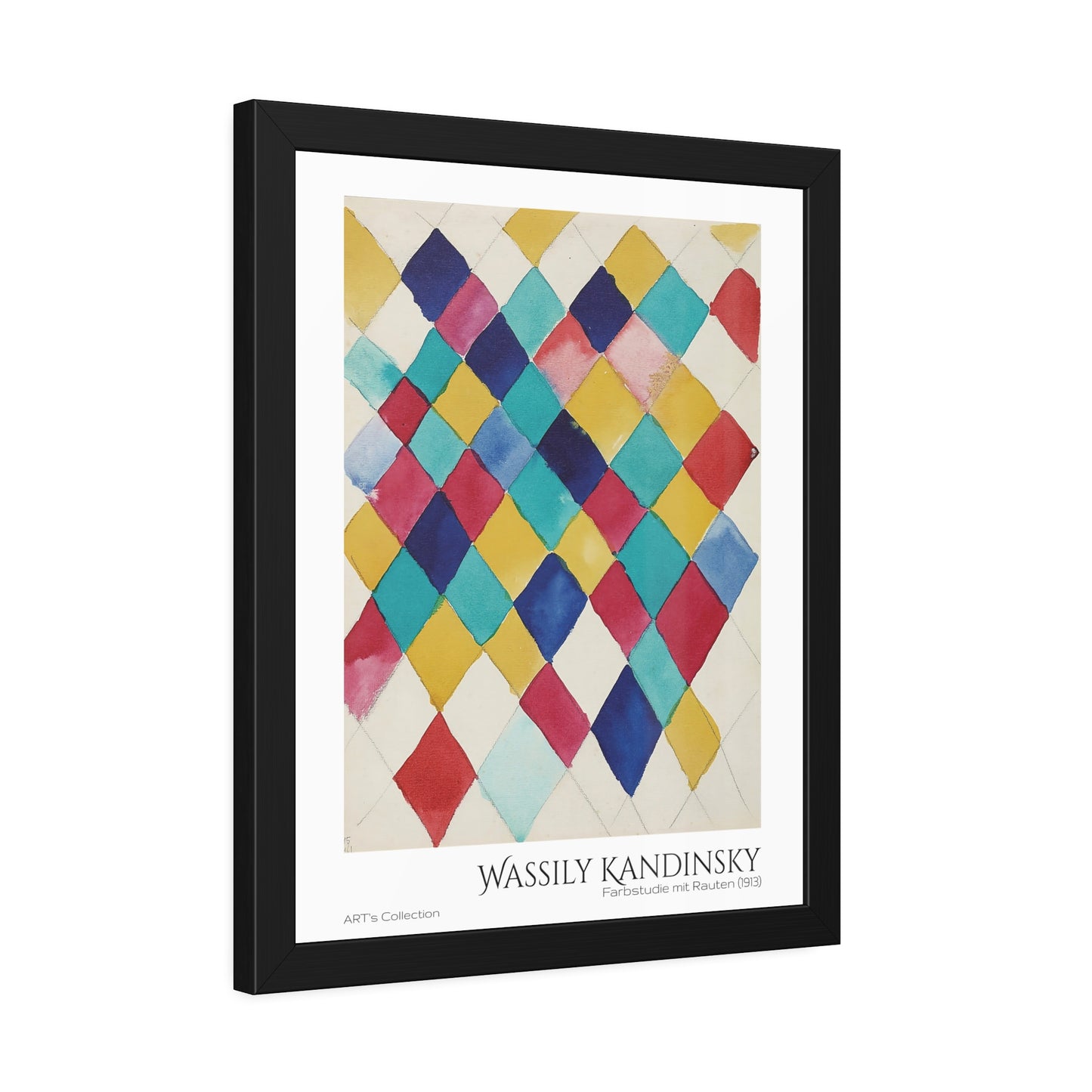 Farbstudie mit Rauten (1913) by Wassily Kandinsky / Affiche Encadrée série ART's Collection