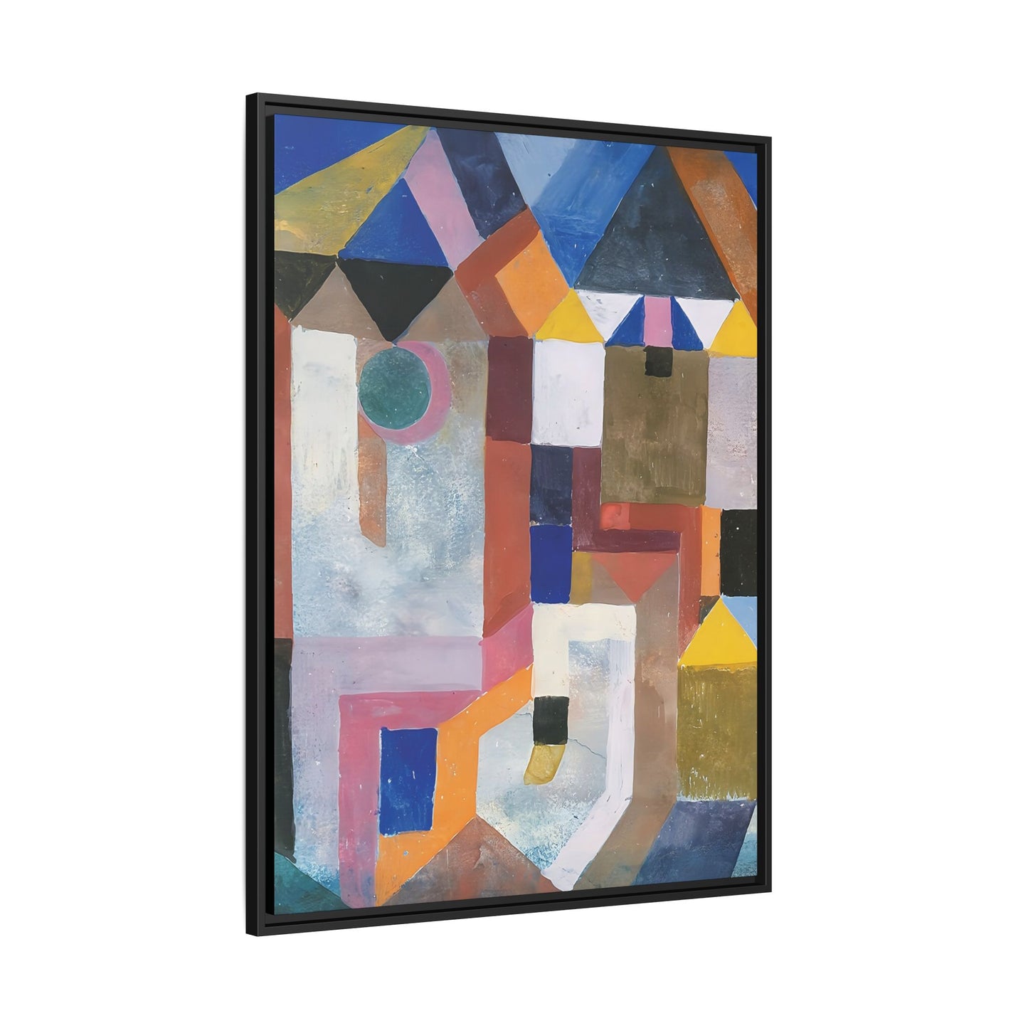 Colorful Architecture (1917) by Paul Klee / Toile encadrée sur caisse américaine