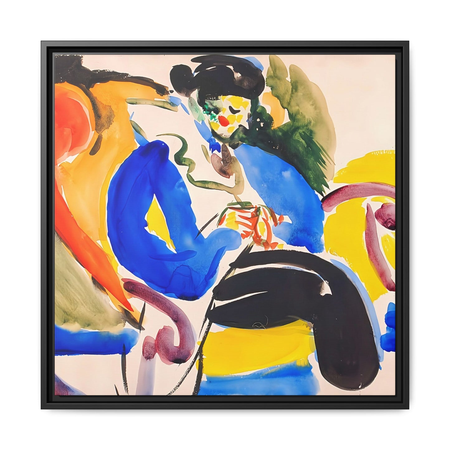 Calligraphic #2 Woman on Chair (1914-1918) by Henry Lyman Saÿen / Toile encadrée sur caisse américaine