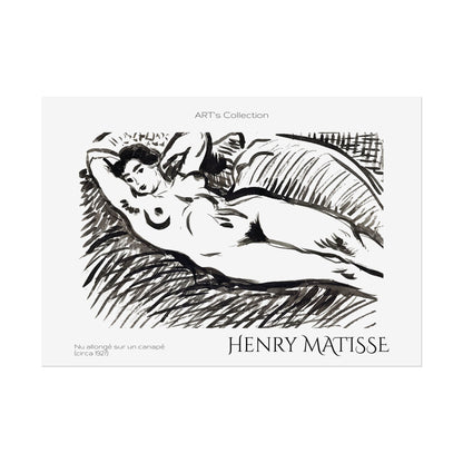 Nu allongé sur un canapé (circa 1927) by Henry Matisse / Affiche imprimée - Série ART's Collection