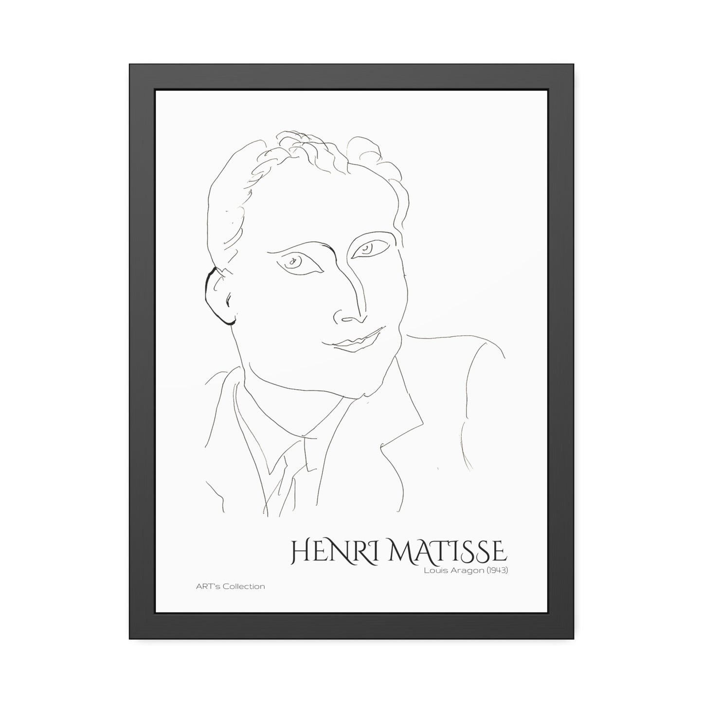 Louis Aragon (1943) by Henri Matisse / Affiche Encadrée série ART's Collection