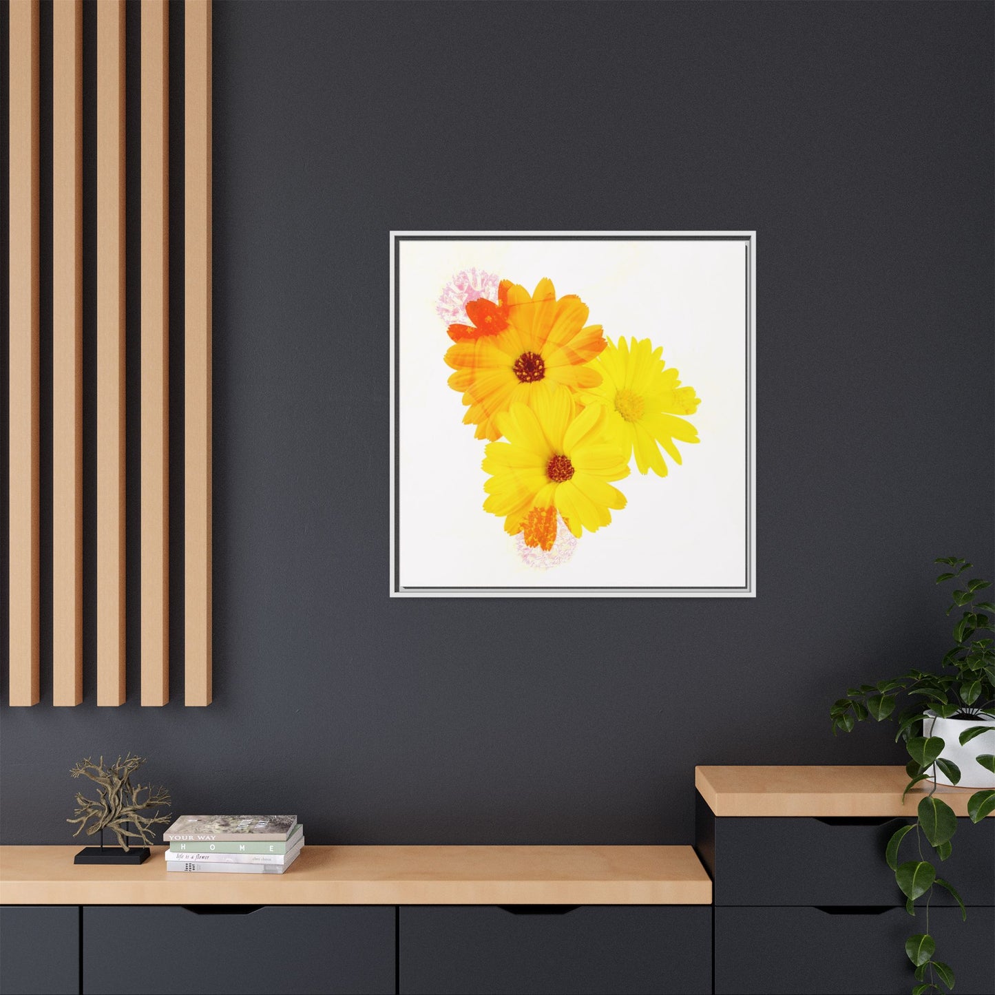 Collection Signature "FLORAL Numéro 16" sur Toile encadrée avec caisse américaine