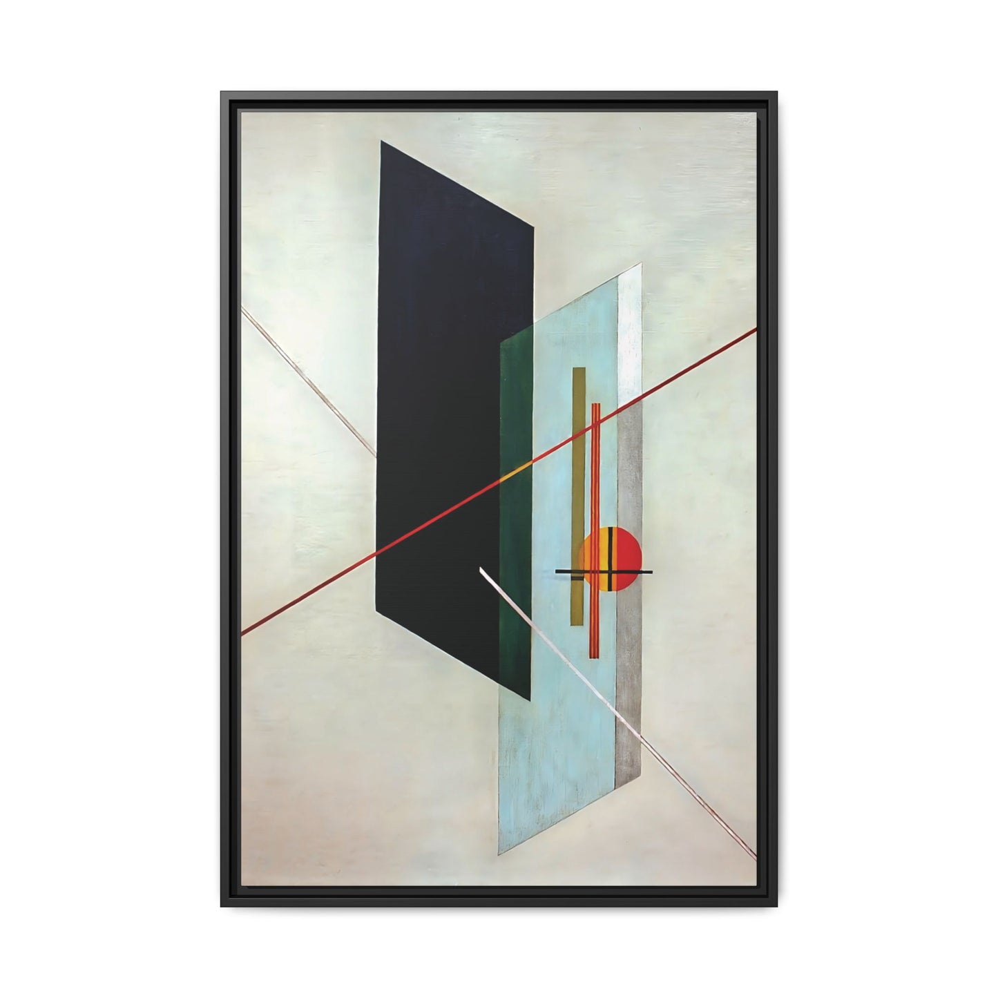 A IX (1923) by László Moholy-Nagy  / Toile encadrée sur caisse américaine