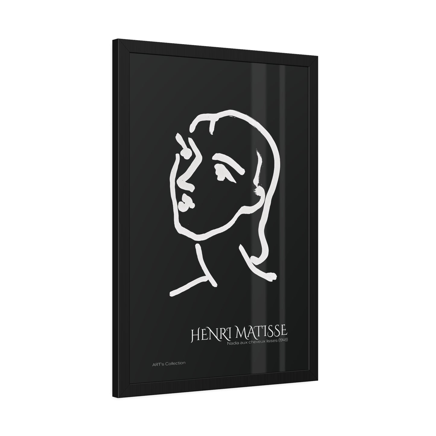Nadia aux cheveux lisses (1948) black édition by Henri Matisse / Affiche Encadrée série ART's Collection