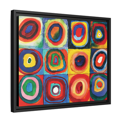Wassily Kandinsky / Etude De Couleurs : Carrés avec Cercles Concentriques (1913) /Toile encadrée sur caisse américaine