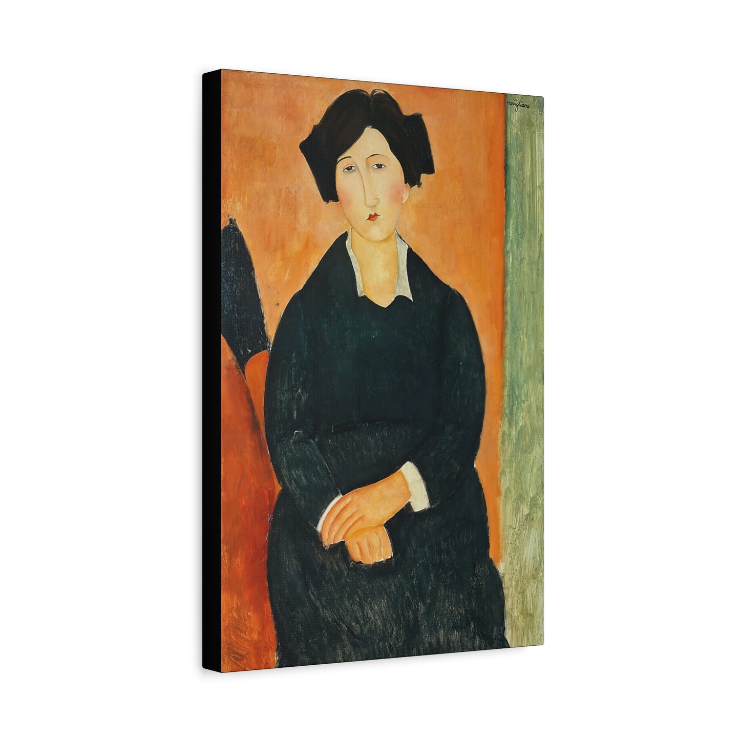 The Italian (1917)  by Amedeo Modigliani / Reproduction Fine Art sur Toile / Flanc Large Epaisseur 3.2 cm - 1.25 inch