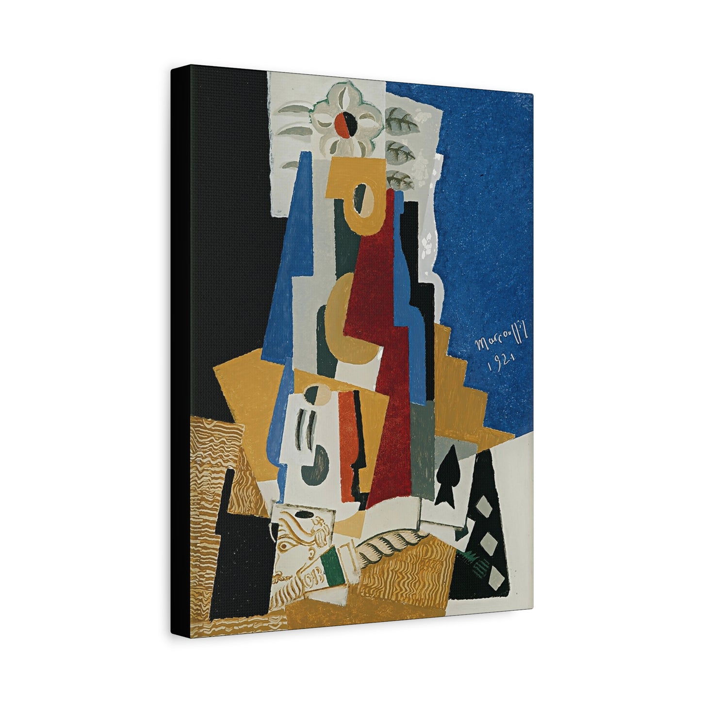 Nature Morte à L'as De Pique by Louis Marcoussis  / Reproduction Fine Art sur Toile /  Epaisseur 3.2 cm - 1.25 inch