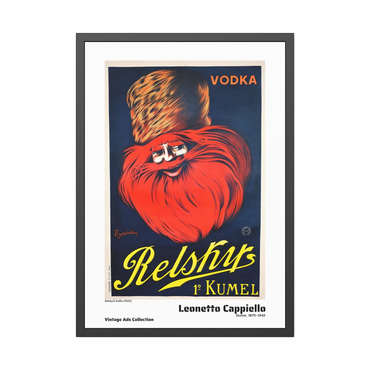 Relsky'S Vodka (1925) by Leonetto Cappiello / Affiche Encadrée Série Vintage Ads Collection
