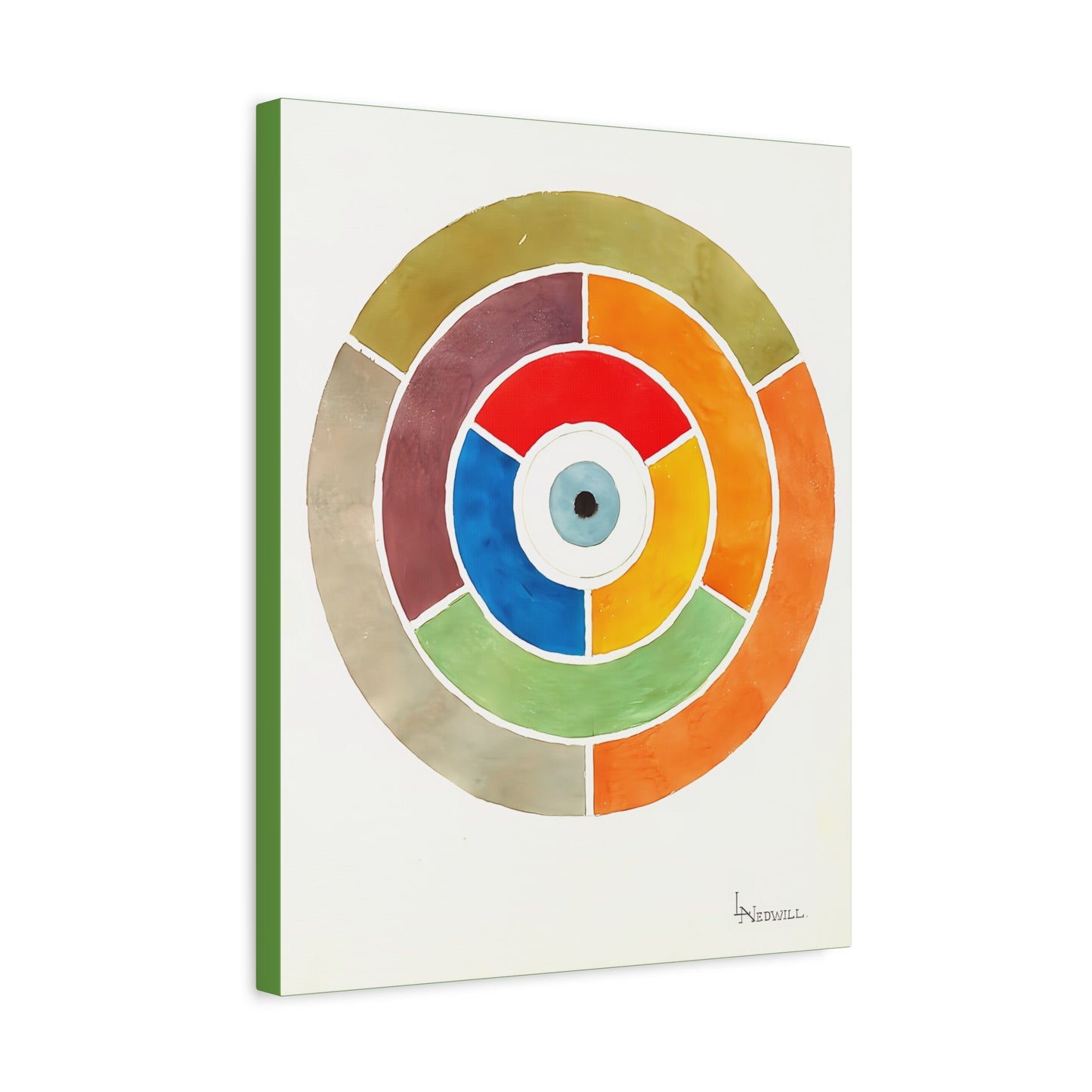 Disc Showing Primary Secondary and Tertiary Colors (ca 1900) by Elizabeth A. Nedwill / Reproduction Fine Art sur Toile /   3.2 cm-1.25 inch