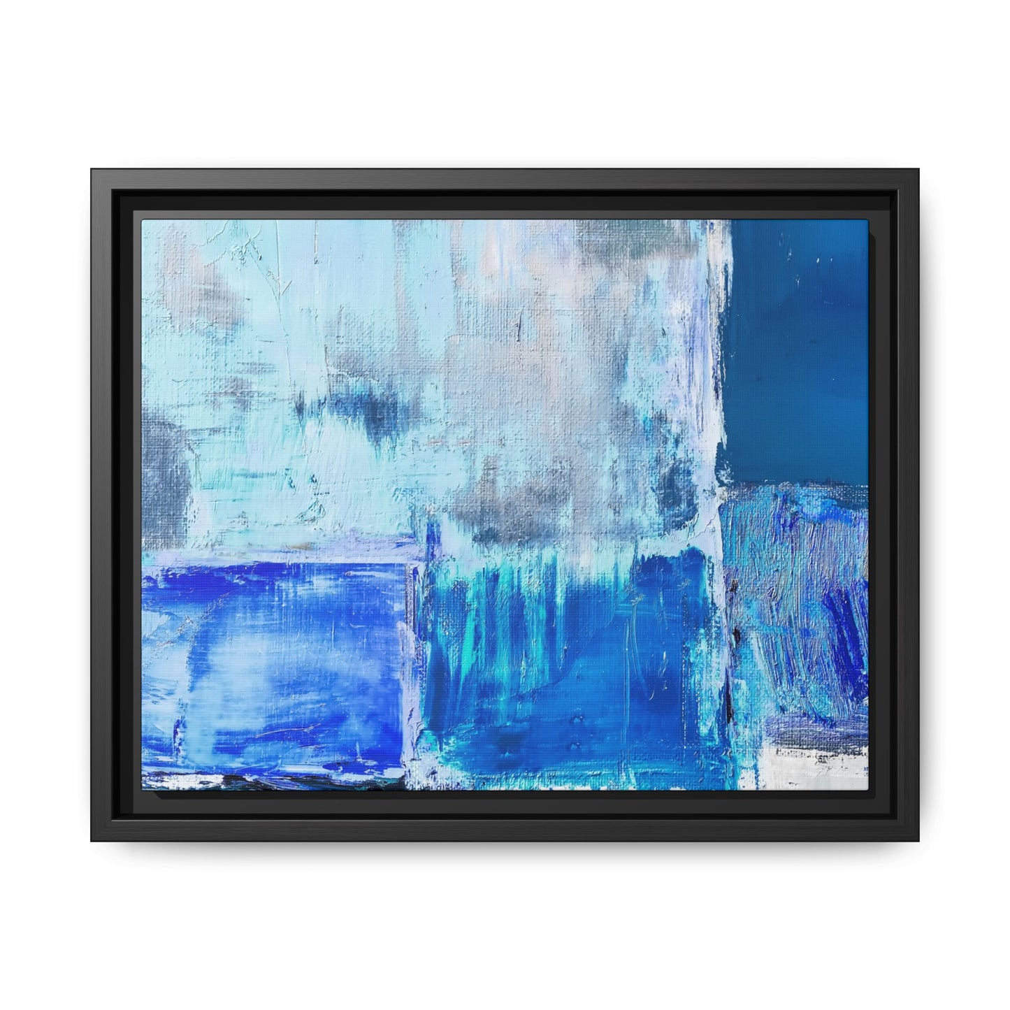 Tableau Beaux Arts Bleu Azur "Série Sign Collections" / Toile encadrée sur caisse américaine
