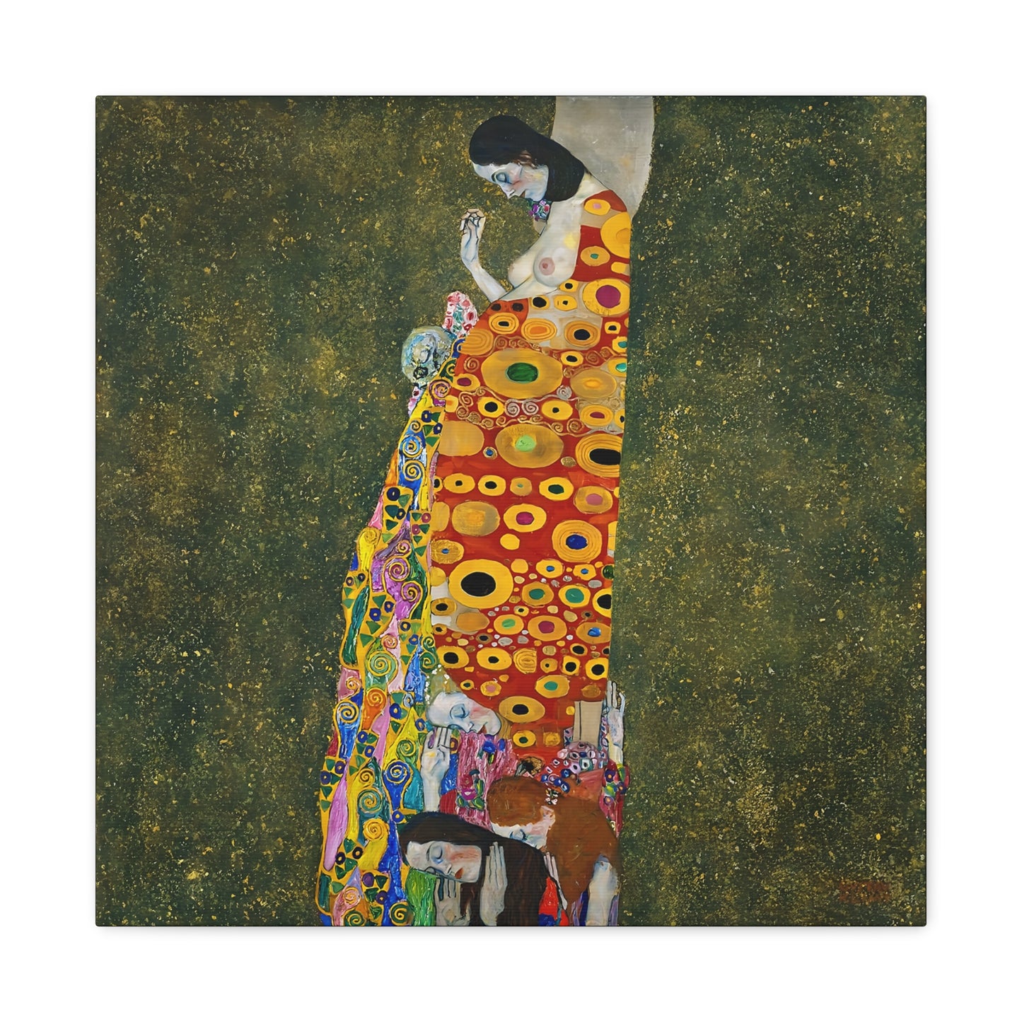 Hope II (1907 - 1908) by Gustav Klimt / Reproduction Fine Art sur Toile / Flanc Large Epaisseur 3.2 cm - 1.25 inch