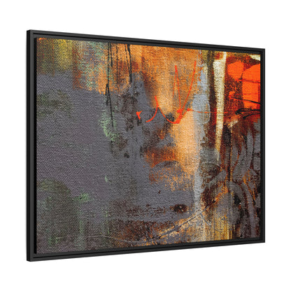 Tableau Beaux Arts Anthracite & Orange "Série Sign Collections" / Toile encadrée sur caisse américaine