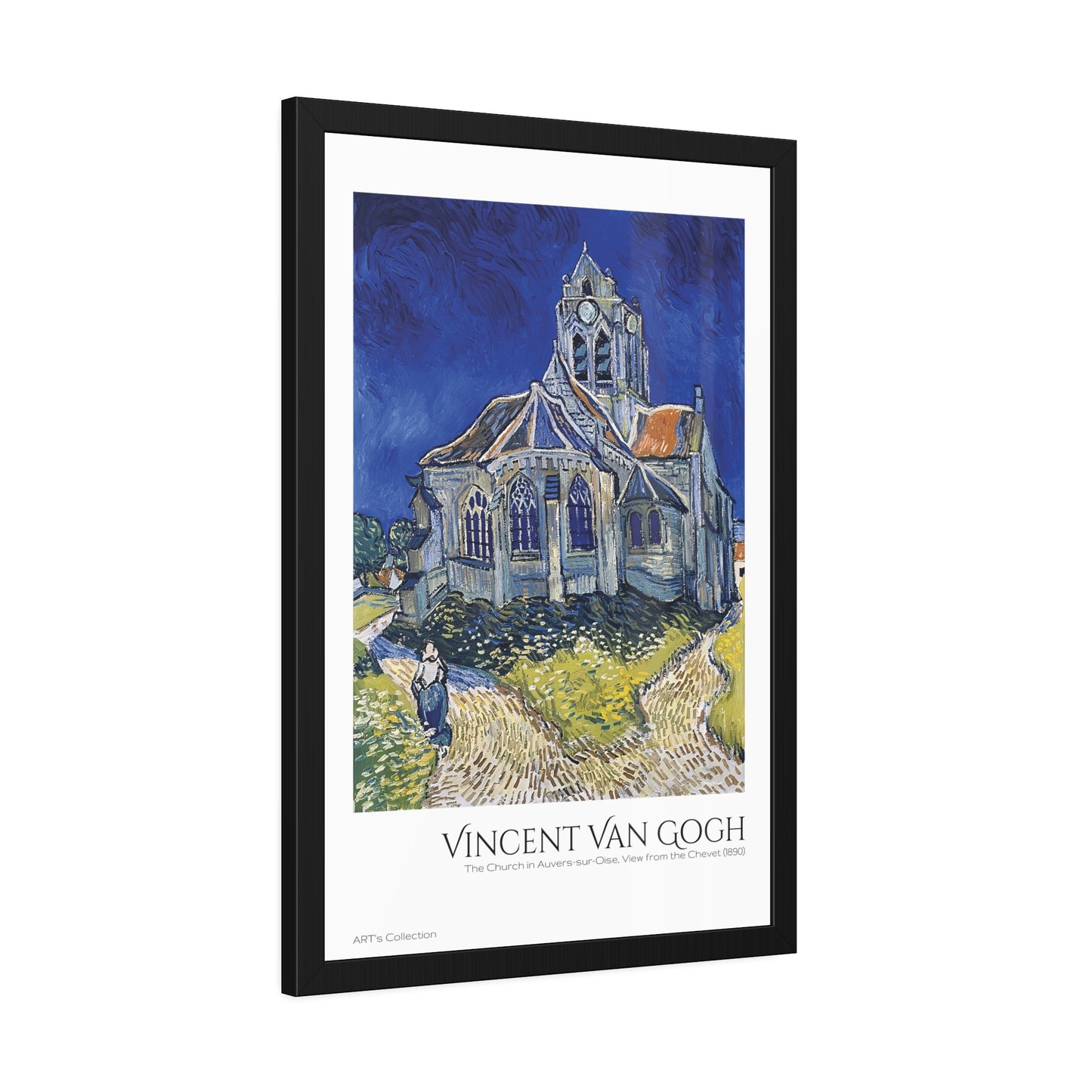 The Church in Auvers-sur-Oise, View from the Chevet (1890)  by Vincent Van Gogh / Affiche Encadrée série ART's Collection