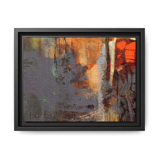 Tableau Beaux Arts Anthracite & Orange "Série Sign Collections" / Toile encadrée sur caisse américaine