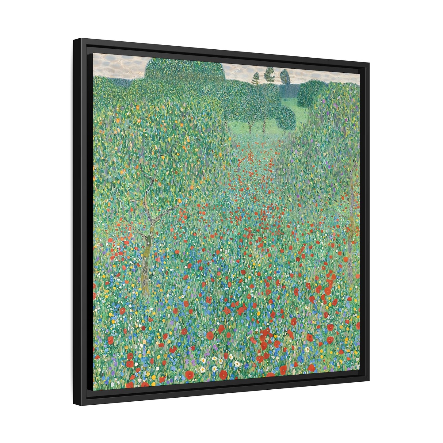 Blühender Mohn Mohnwiese (1907) by Gustav Klimt / Toile encadrée sur caisse américaine