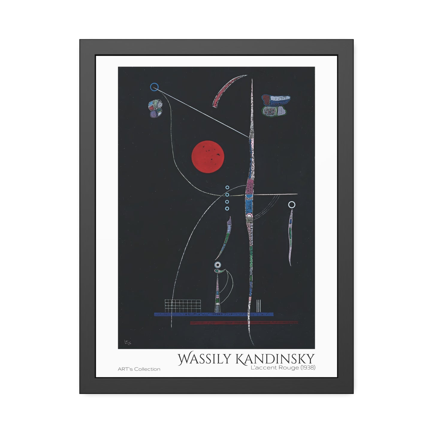 L' accent Rouge (1938) by Wassily Kandinsky / Affiche Encadrée série ART's Collection