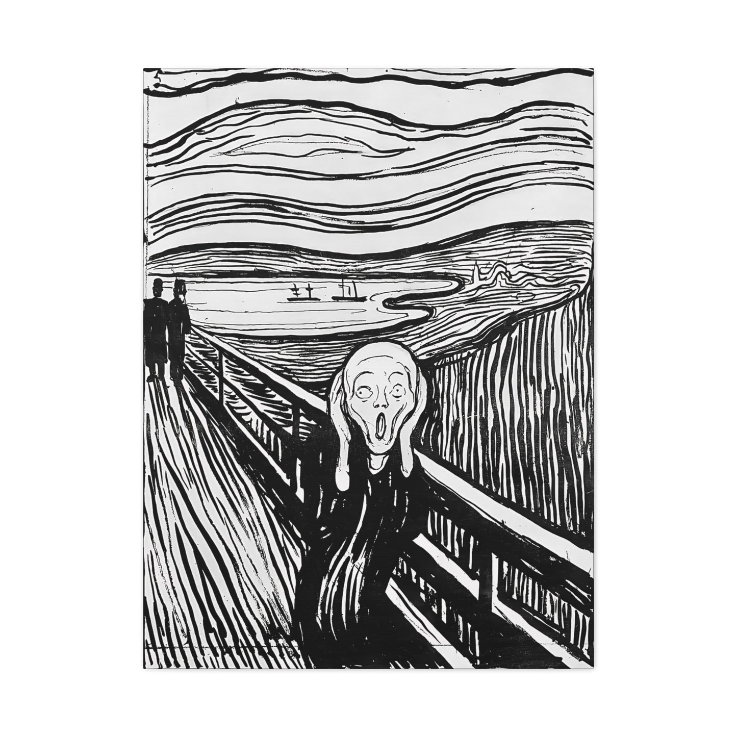 The Scream (1895) by Edvard Munch / Reproduction Fine Art sur Toile / Epaisseur 3,2cm - 1'25 po