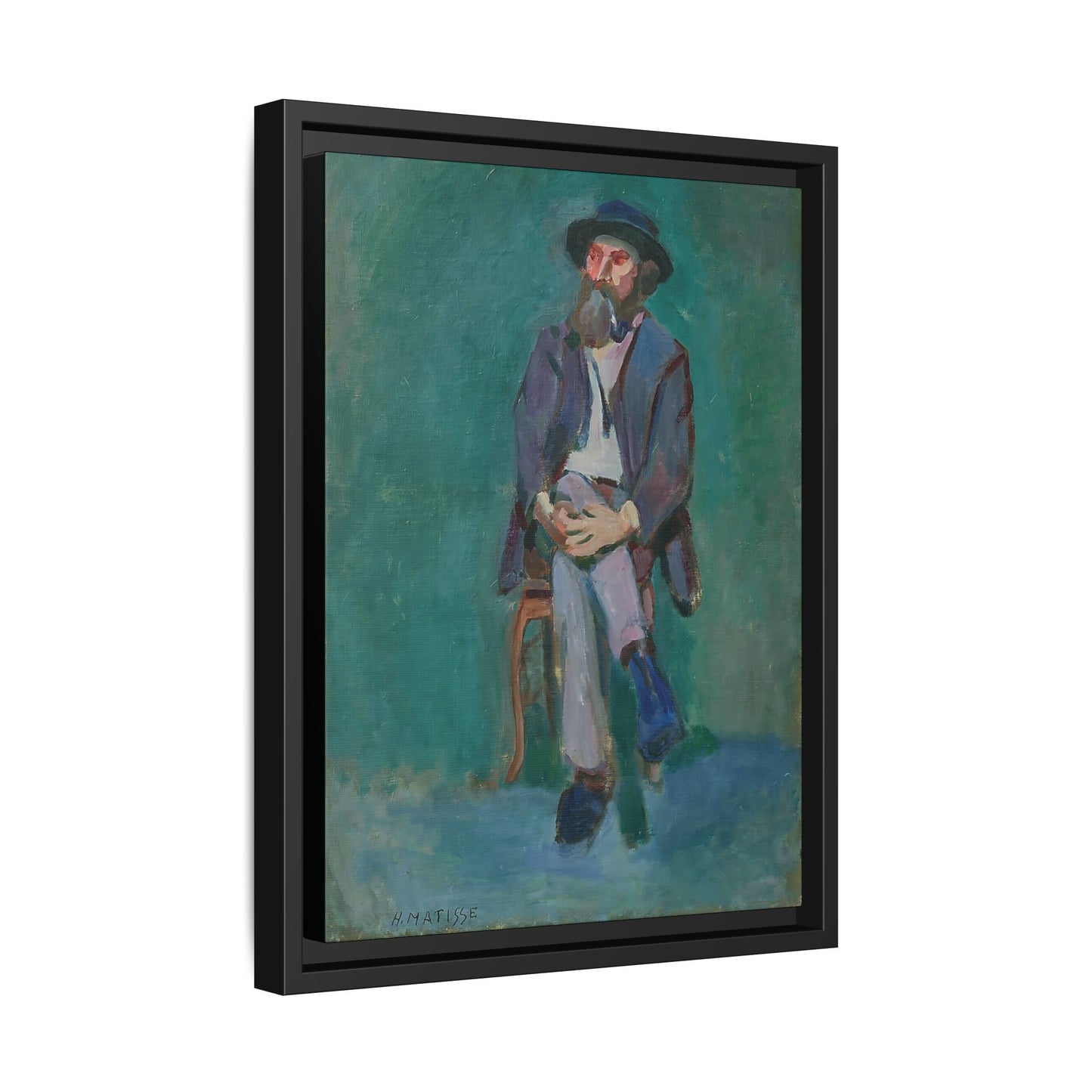 Homme assis (1900) by Henri Matisse / Toile encadrée sur caisse américaine