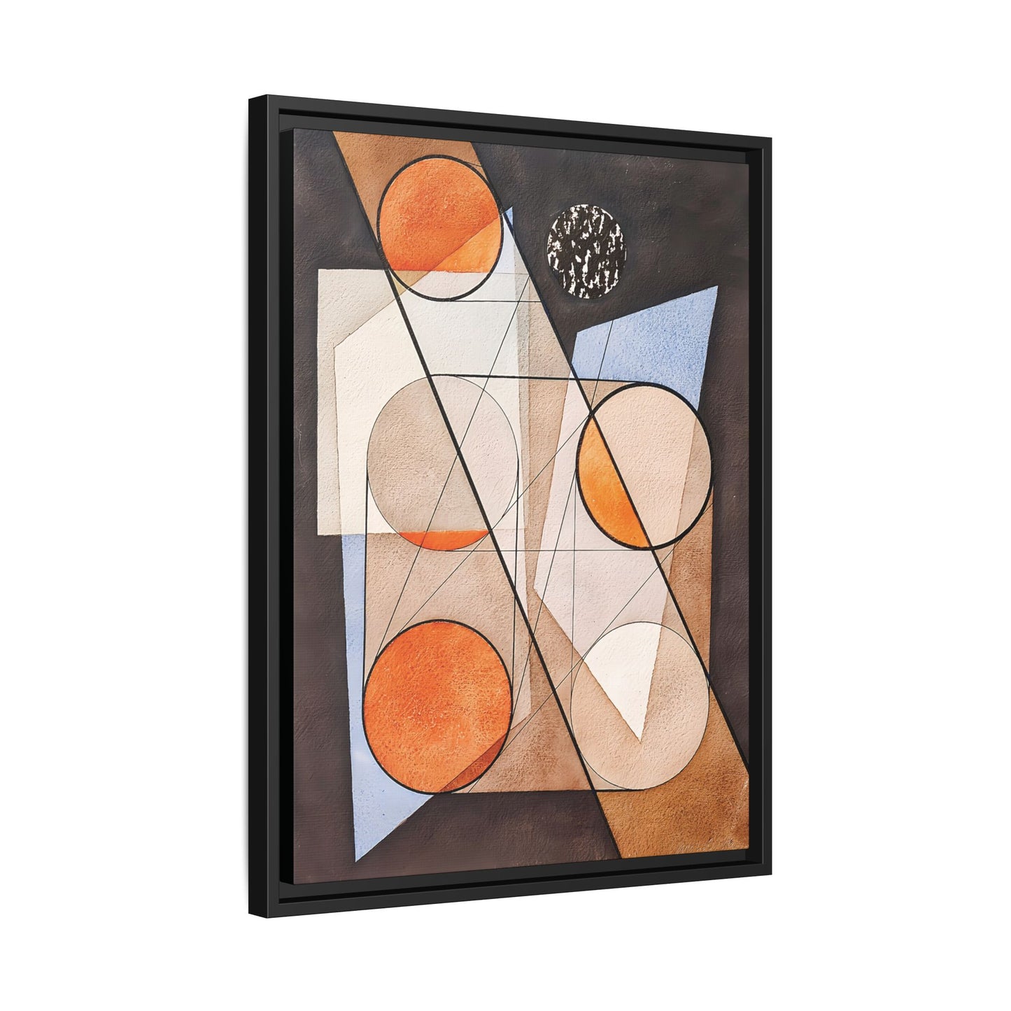 Composition aux cercles symétriques (1932) by László Moholy-Nagy  / Toile encadrée sur caisse américaine
