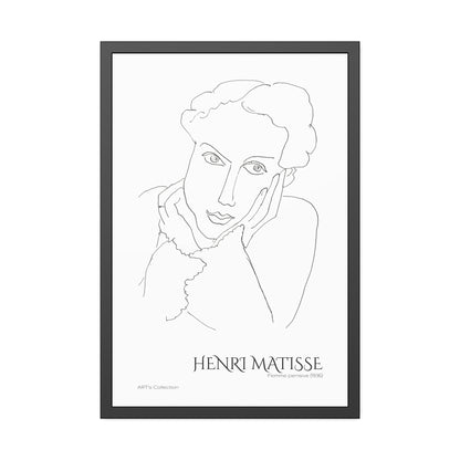 Femme pensive (1936) by Henri Matisse / Affiche Encadrée série ART's Collection