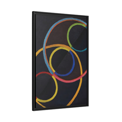 Relief noir avec des cercles de couleur  by Robert Delaunay  / Toile encadrée sur caisse américaine