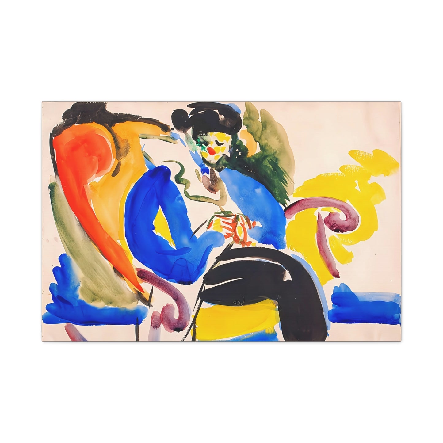 Calligraphic #2 Woman on Chair (1914-18) by Henry Lyman Saÿen  / Reproduction Fine Art sur Toile / Flanc Large Epaisseur 3.2 cm - 1.25 inch