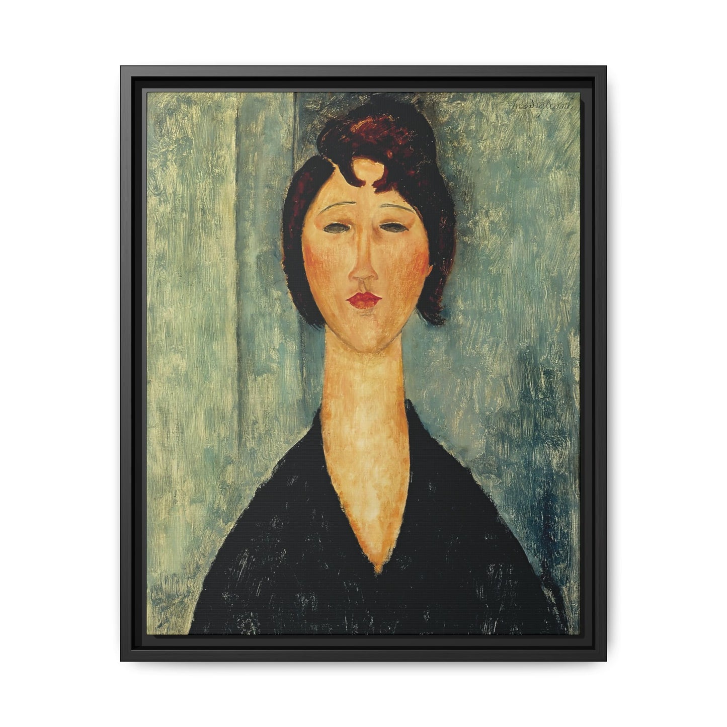 Portrait of a Young Woman (1918)  by Amedeo Modigliani / Toile encadrée sur caisse américaine