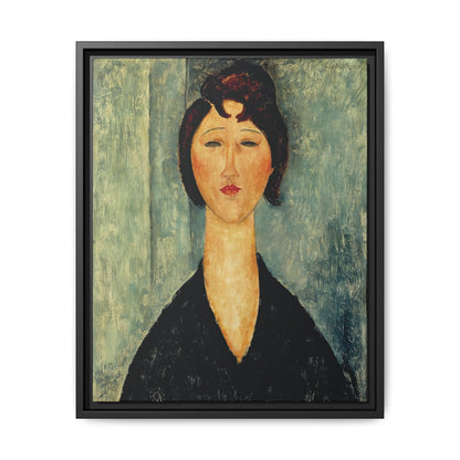 Portrait of a Young Woman (1918)  by Amedeo Modigliani / Toile encadrée sur caisse américaine
