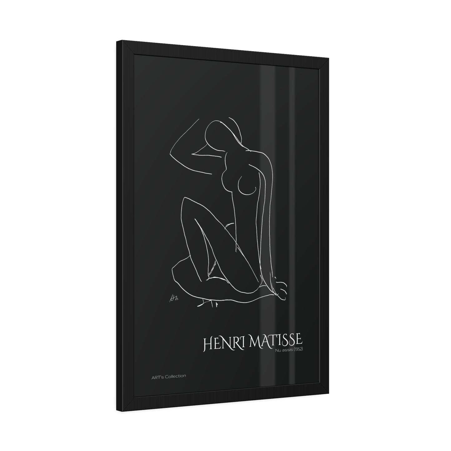 Nu assis (1952) black édition by Henri Matisse / Affiche Encadrée série ART's Collection