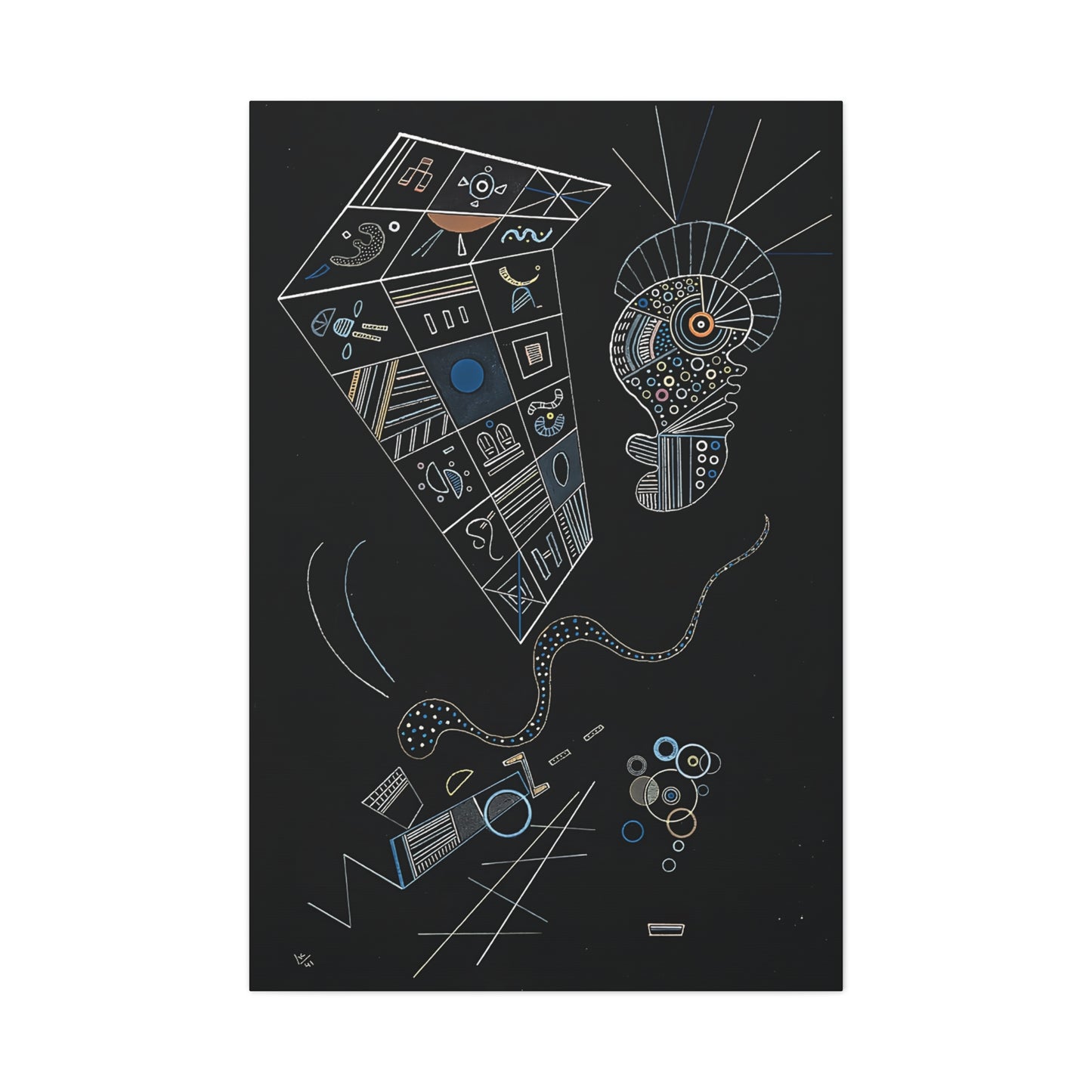 Ohne titel (1941) by Wassily Kandinsky / Reproduction Fine Art sur Toile / Epaisseur 3.2 cm - 1.25 inch