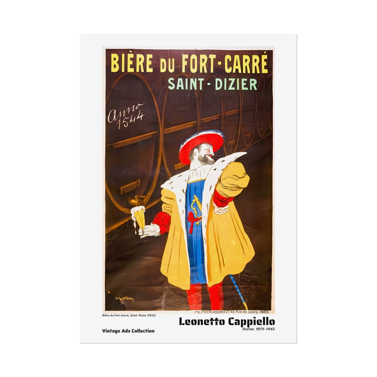 Bière du Fort-Carré, Saint-Dizier (1912) by Leonetto Cappiello / Affiche imprimée - Série Vintage Ads Collection