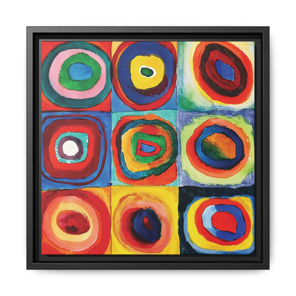 Wassily Kandinsky / Etude De Couleurs : Carrés avec Cercles Concentriques (1913) /Toile encadrée sur caisse américaine