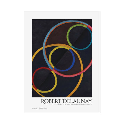 Relief noir avec des cercles de couleur by Robert Delaunay / Affiche imprimée - Série ART's Collection