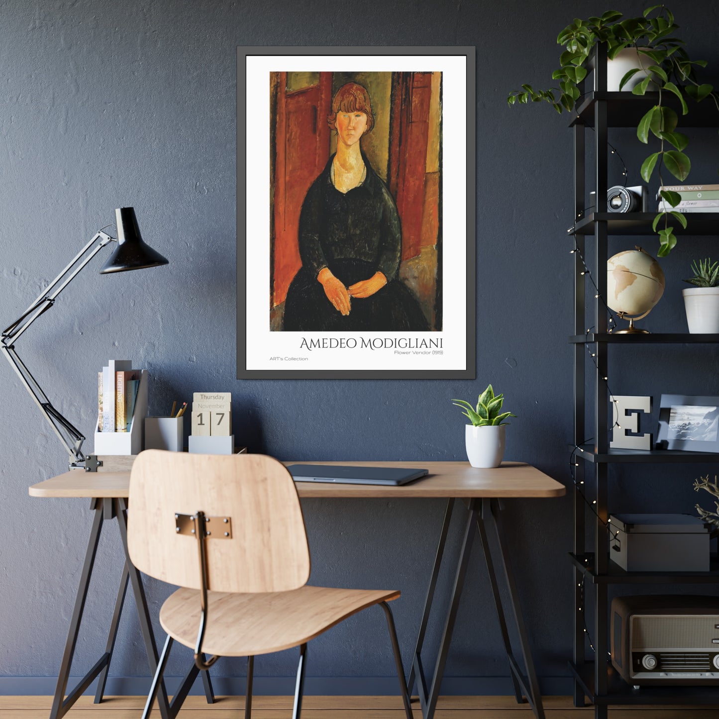 Flower Vendor (1919) by Amedeo Modigliani  / Affiche Encadrée série ART's Collection