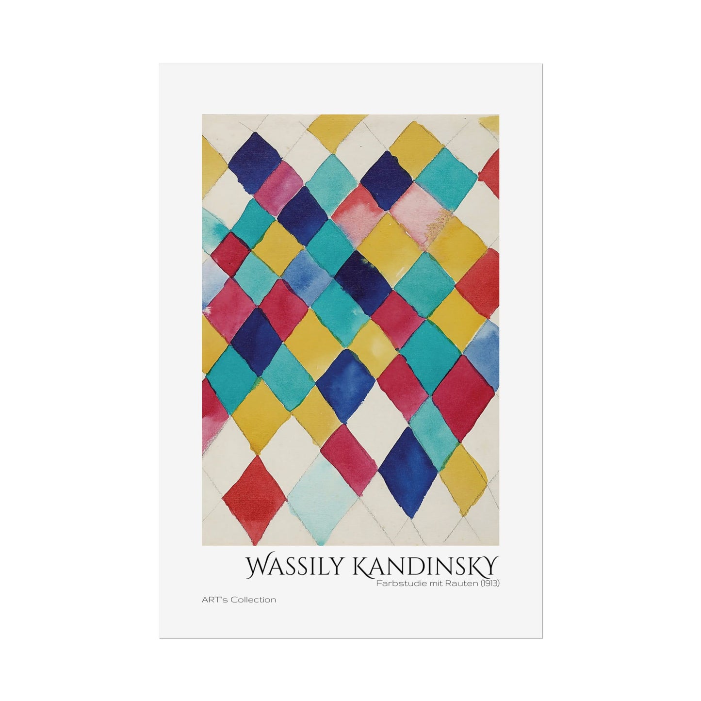 Farbstudie mit Rauten (1913) by Wassily Kandinsky / Affiche imprimée - Série ART's Collection