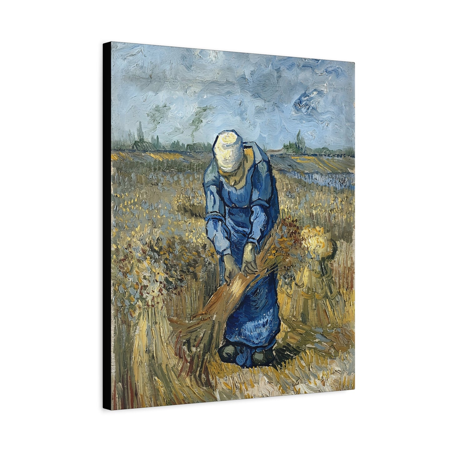 Peasant Woman Binding Sheaves (After Millet) by Vincent van Gogh  / Reproduction Fine Art sur Toile / Epaisseur 3,2cm - 1'25 po