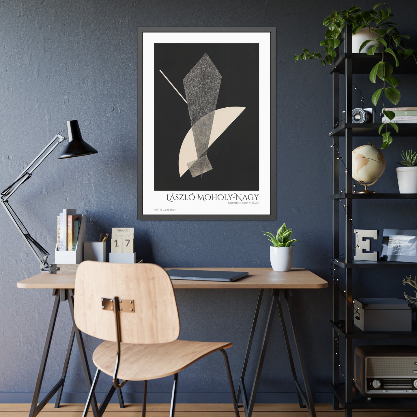 Konstruktion V (1923) by László Moholy-Nagy  / Affiche Encadrée série ART's Collection