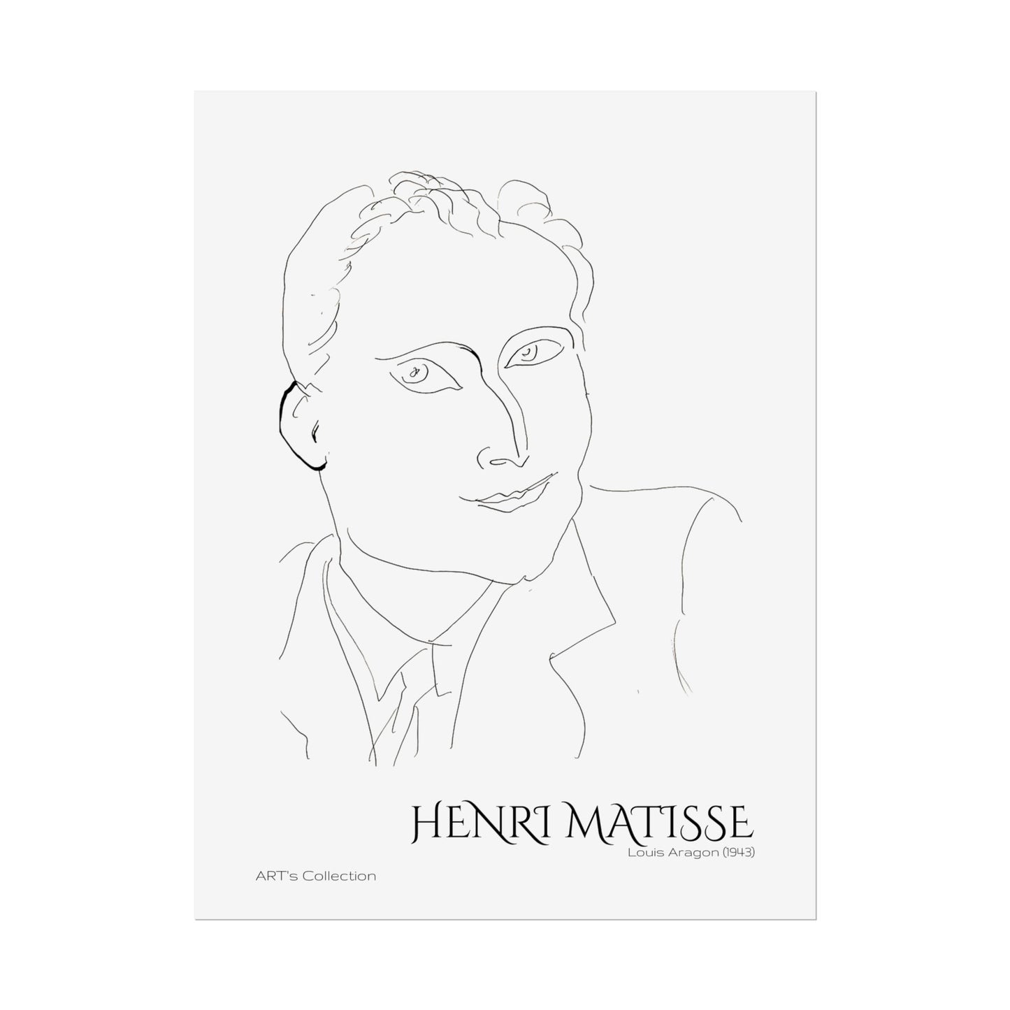 Louis Aragon (1943) by Henri Matisse / Affiche imprimée - Série ART's Collection