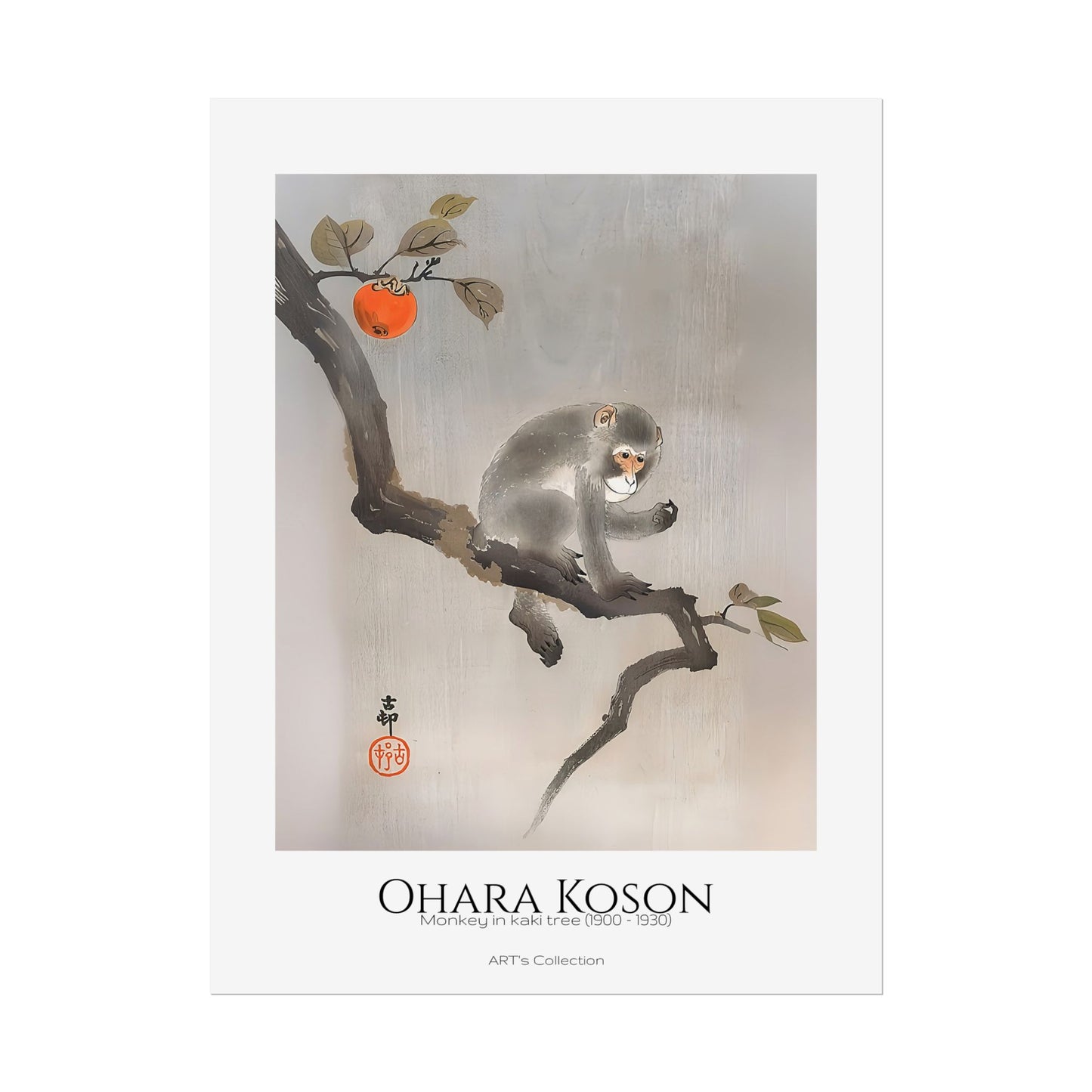 Monkey in kaki tree (1900 - 1930) by Ohara Koson / Affiche imprimée - Série ART's Collection